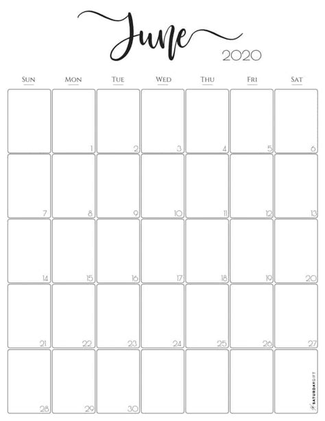 Vertical 2020 Monthly Calendar Stylish And Free Printables