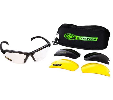Ssp Eyewear Denial Bifocal Shooting Glasses W 2 25 Magnification Kit Black Fra