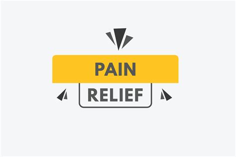Pain Relief Text Button Pain Relief Sign Icon Label Sticker Web