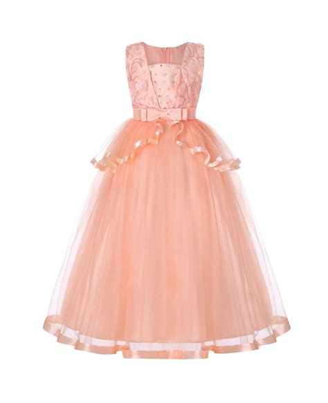 399 Princess Pastel Pink Long Flower Girl Dress 2019 For Juniors Qx