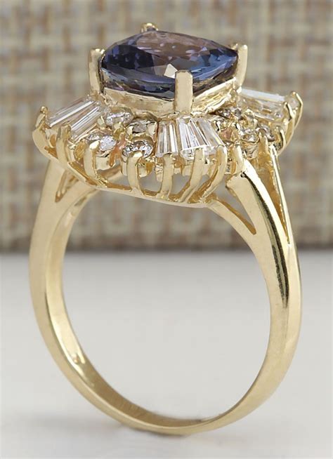 Fashion Jewelry 14k Yellow Gold Plated Sapphire Wedding Engagement Ring