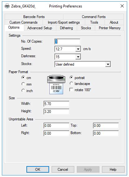 Label Printer Settings For Zdesigner Infusion Business Software