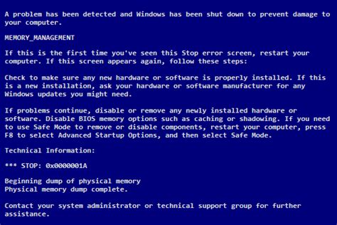 How To Fix Memorymanagement Blue Screen In Windows
