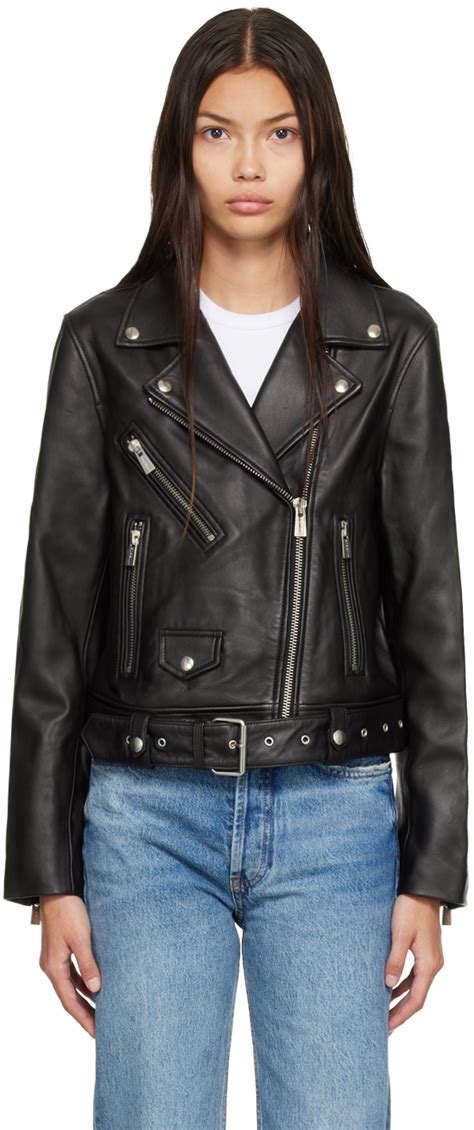 Anine Bing Black Benjamin Moto Leather Jacket