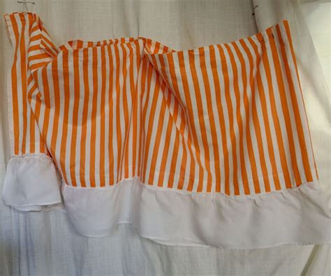 Vintage 1960s Festive Orange And White Striped Valence