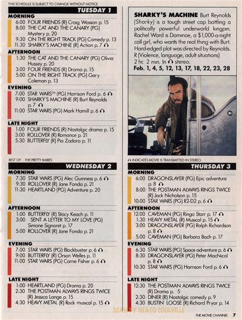 Not in central time (ct)? Neato Coolville: 1983 THE MOVIE CHANNEL MONTHLY PREVIEW ...