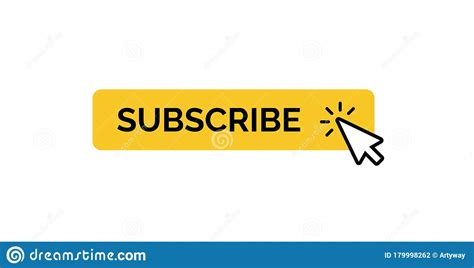 Subscribe Button With Mouse Cursor Minimal Yellow Button Design For