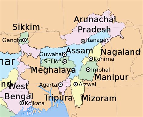 Upsc General Studies And Current Affairs 2015 Map Of North Eastern India
