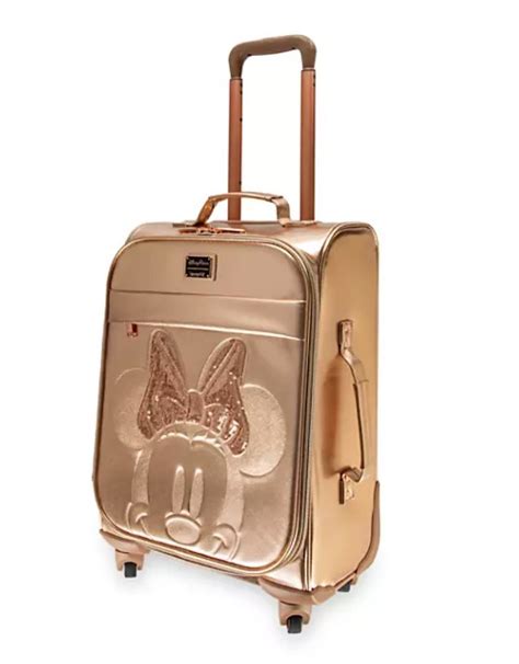 Disney Loungefly Rolling Luggage Minnie Mouse Briar Rose Gold