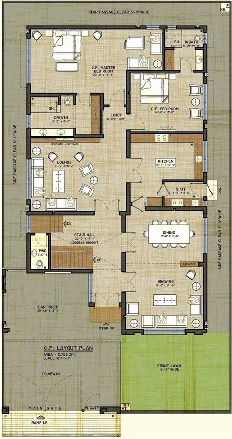 Pin By Kashif Aman On Home Map In 2020 Duplex Floor Plans 40x60