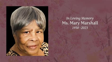 Ms Mary Marshall Tribute Video