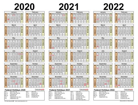 3 Year Calendar 2020 To 2023 Free Letter Templates Gambaran