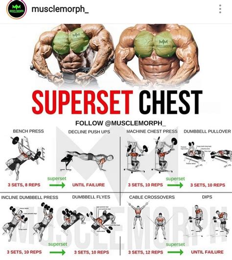 Superset Chest Day Chest Workout Routine Muscle Building Workouts Chest Workouts
