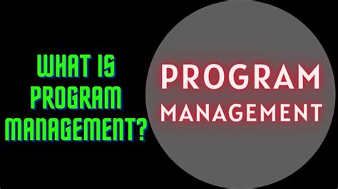 Program Management What Is Program Management Define Program