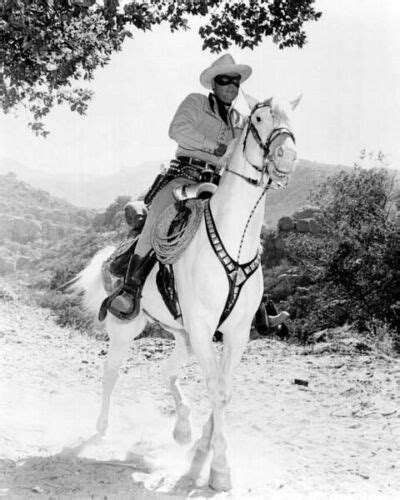The Lone Ranger Hi Ho Silver Away Clayton Moore Rides Silver 8x10