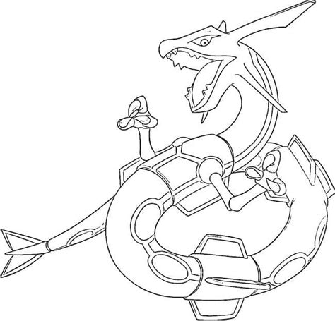 Dibujos de Pokémon Rayquaza Imprimible para Colorear para Colorear