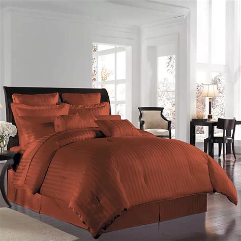 Wamsutta 500 Damask Comforter Set In Rust Bed Bath And Beyond