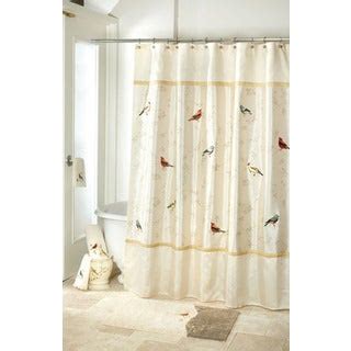 Kgorge shower curtains for bathroom, floral shower curtain set farmhouse vintage liners with 12 hooks watercolor decorative waterproof bathroom tompop shower curtain pattern red pink and mint corals tropical reef nautical waterproof polyester fabric 72 x 72 inches set with hooks. Aviary Floral/Bird Pattern Shower Curtain - 15820118 ...