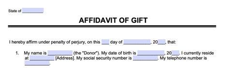 Gift Affidavit Template Create A Free Gift Affidavit Bill Of Sale Form Minnesota Motor