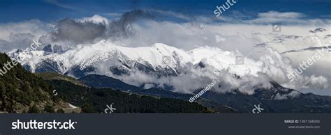 Panoramic View Snowy Mount Olympus Highest Stock Photo 1391168930