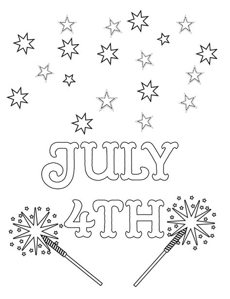 Free Printable Fourth Of July Coloring Pages 4 Designs