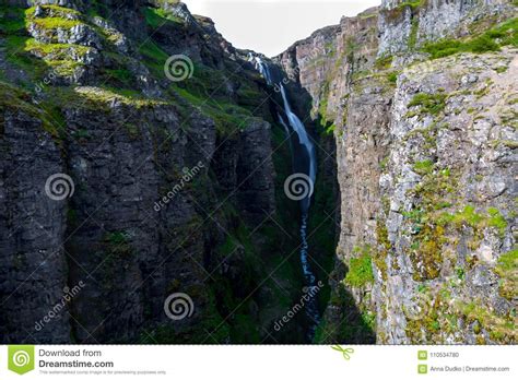 Glymur Waterfall In Iceland Stock Photo Image Of Outdoors Nature