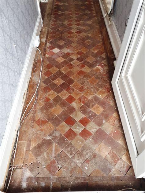 Old Tiled Hallway Restored At Victorian House In Erdington Birmingham