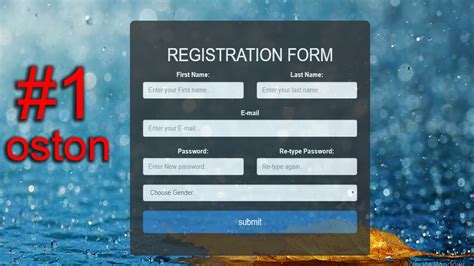 How To Create A Registration Form Htmlcss And Bootstrap 1 Youtube