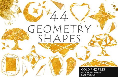 Gold Geometry Shapes Vol 2 By Evgeniiasart Thehungryjpeg