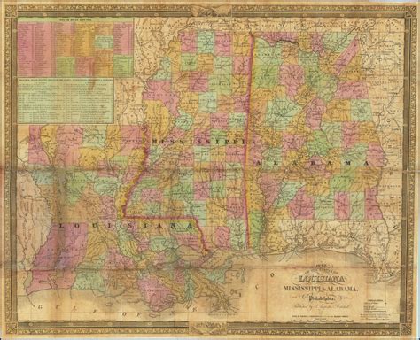 Map Of The States Of Louisiana Mississippi And Alabama Barry Lawrence