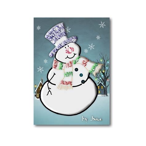 buy snowman christmas card calligraphy arts