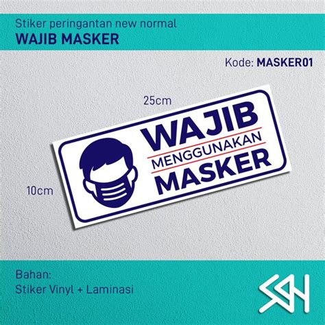 Jual Stiker Peringatan Sticker New Normal Wajib Masker X Di