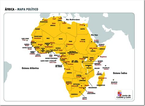 Mapa Político De África Mapa De Países Y Capitales De África Jcyl