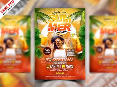 Summer Sunset Party Flyer PSD Template PSDFreebies Com