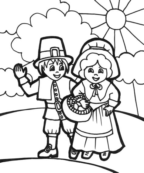 Pilgrims Coloring Pages Printable Printable World Holiday