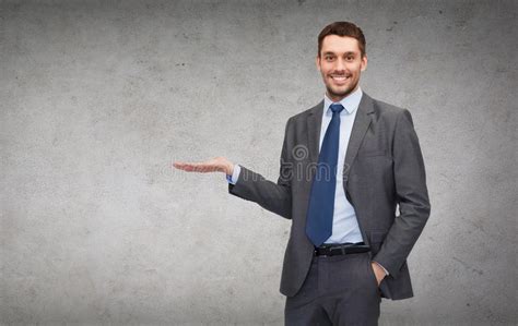 Man Showing Something On The Palm Of His Hand Stock Image Image Of