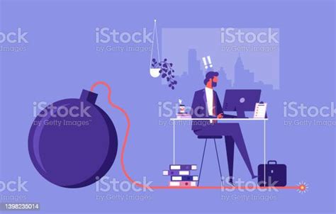 Business Crisis And Deadline Vector Concept Stock Illustration