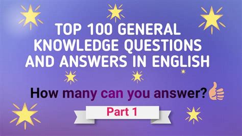 Important Top 100 General Knowledge Questions And Answer In English