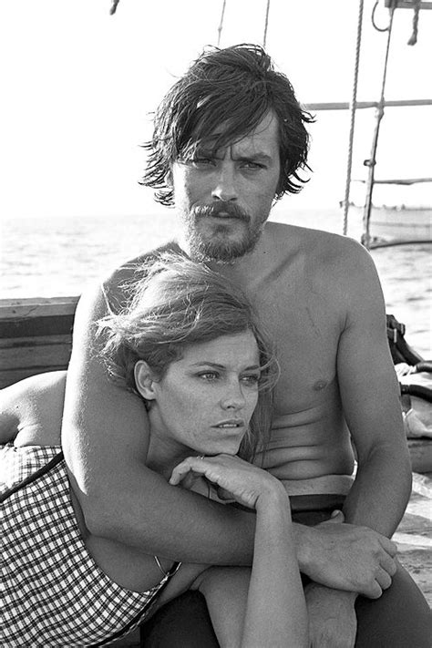 Alain Delon With Wife Nathalie In 1966 Fun In The Sun Alain Delon