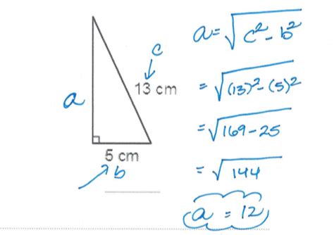 We are given a right triangle where the hypotenuse = $20$ cm. Unit 1.7: Applying the Pythagorean Theorem - ST. BRENDAN CATHOLIC SCHOOL