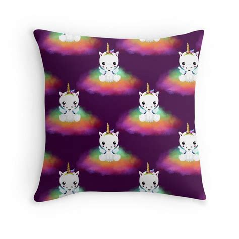 Baby Unicorns On Rainbow Clouds Throw Pillow By Graphicallusion Baby