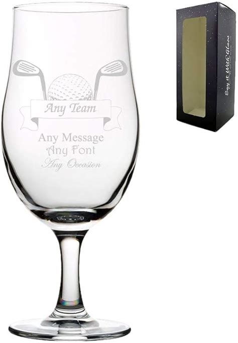 Personalised Engraved Sports Award Golf Trophy 20oz Stemmed Pint Glass