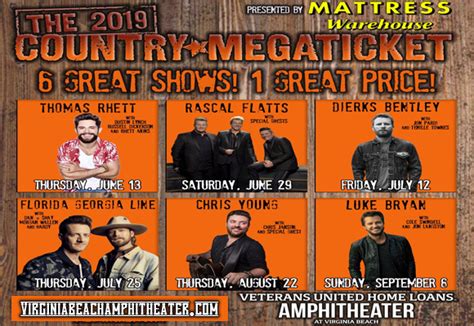 2019 Country Megaticket Tickets Includes All Performances Tickets