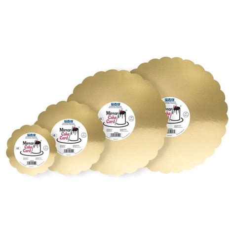 Pme Gold Scallop Mirror Cake Board Pack Of 3 Choose A Size
