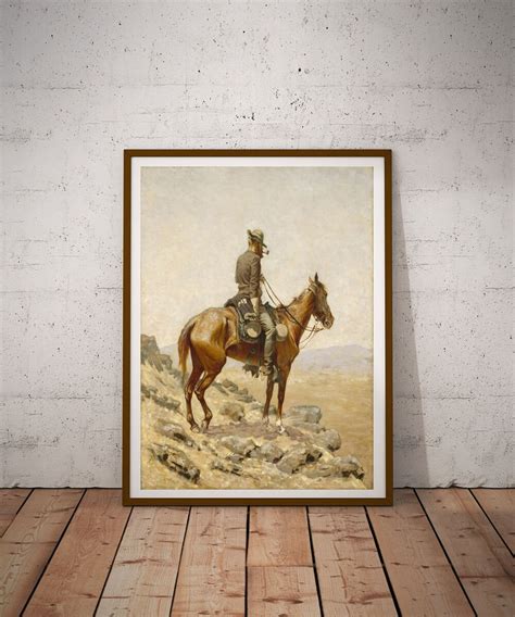 Frederic Remington The Lookout Painting Western Art Western Decor