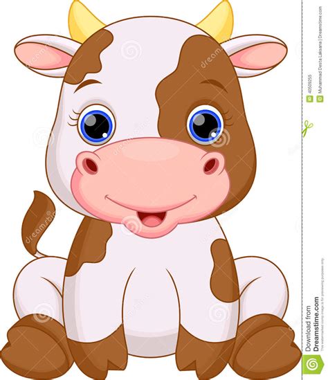 Cute Baby Cow Cartoon Stock Illustration Image 40509255