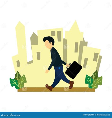 Employee Leaving The Office Cartoon Vector Clipart Friendlystock