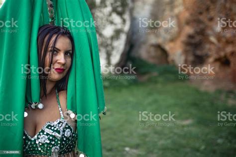 Portrait Of A Beautiful Belly Dancer Woman Stock Photo Download Image