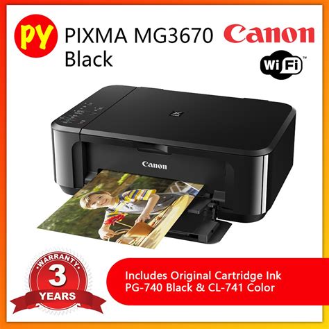Canon Pixma Mg3670 Black Red All In One Printer With Auto Duplex