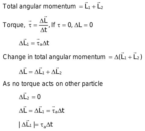 Two Particles Are Initially Moving With Angular Momentum L1 And L2 In